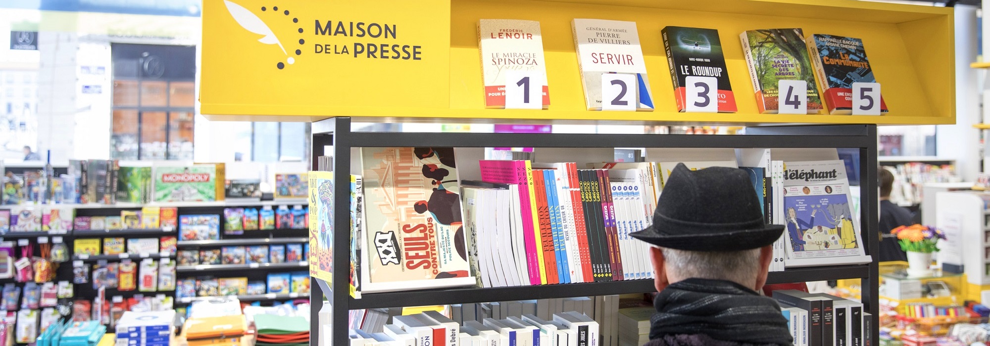 mobilier librairie Maison de la Presse convergence